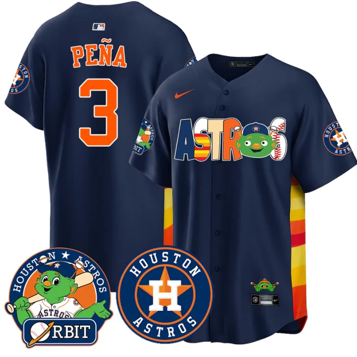 Jeremy Pena Jersey #3 Houston Astros Orbit Vapor Premier Limited Stitched Navy by My Store