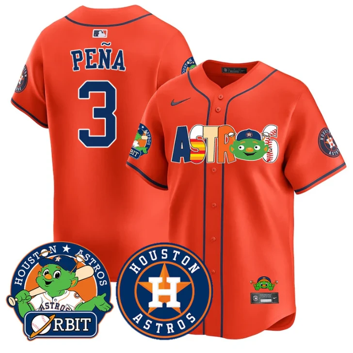 Jeremy Pena Jersey #3 Houston Astros Orbit Vapor Premier Limited Stitched Orange by My Store