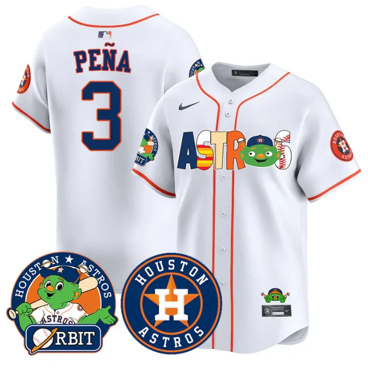 Jeremy Pena Jersey #3 Houston Astros Orbit Vapor Premier Limited Stitched White by My Store