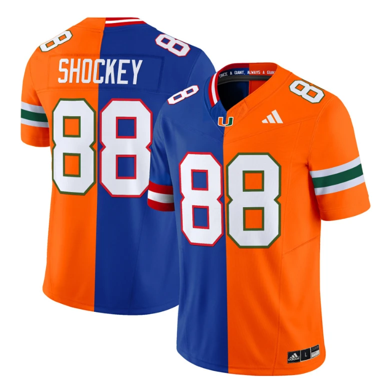 Jeremy Shockey Jersey Giants #88 Miami Hurricanes Split Vapor V2 Football by NCAA Football Jersey