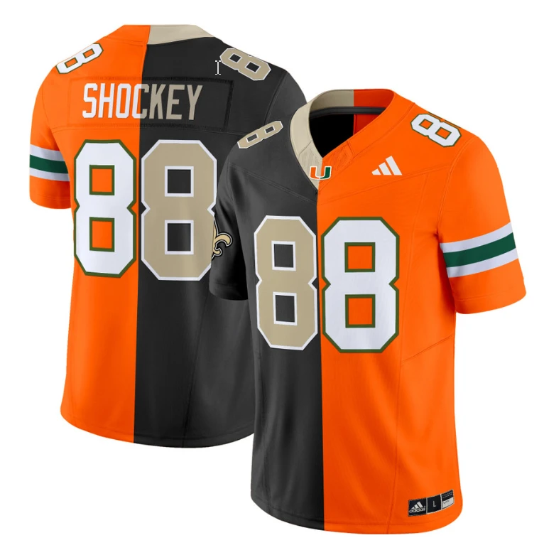 Jeremy Shockey Jersey Saints #88 Miami Hurricanes Split Vapor V2 Football by NCAA Football Jersey