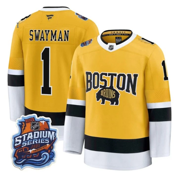 Jeremy Swayman Jersey #1 Boston Bruins 2026 Stadium Series Premium Stitched by Hockey David