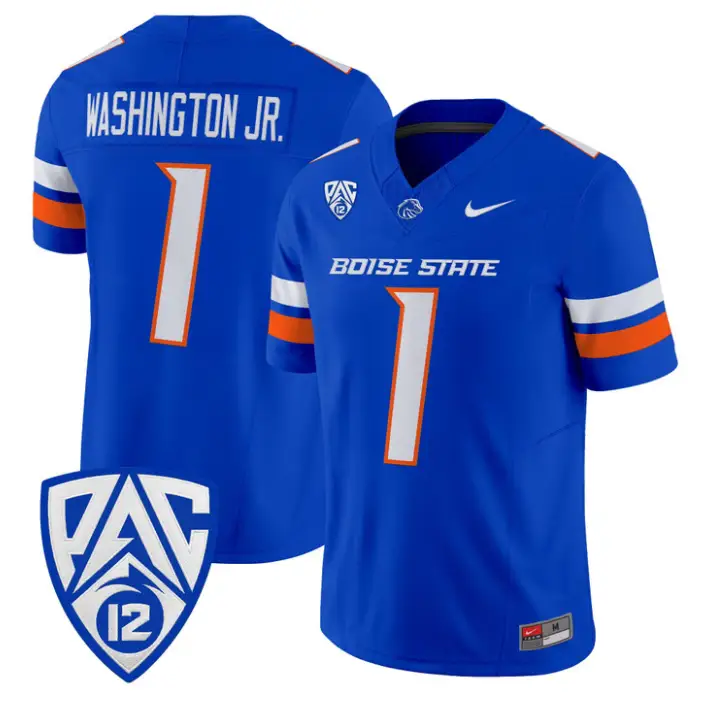 Jerico Washington Jr Jersey #1 Boise State Broncos 2026 Vapor Stitched by My Store NCAA Football Jerseys