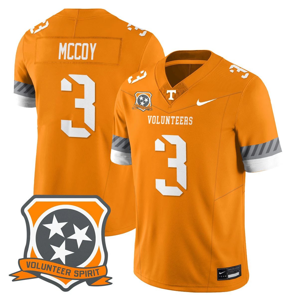 Jermod McCoy Jersey #3 Tennessee Volunteers 2025 Spirit Stitched Orange by NCAA Football Jersey