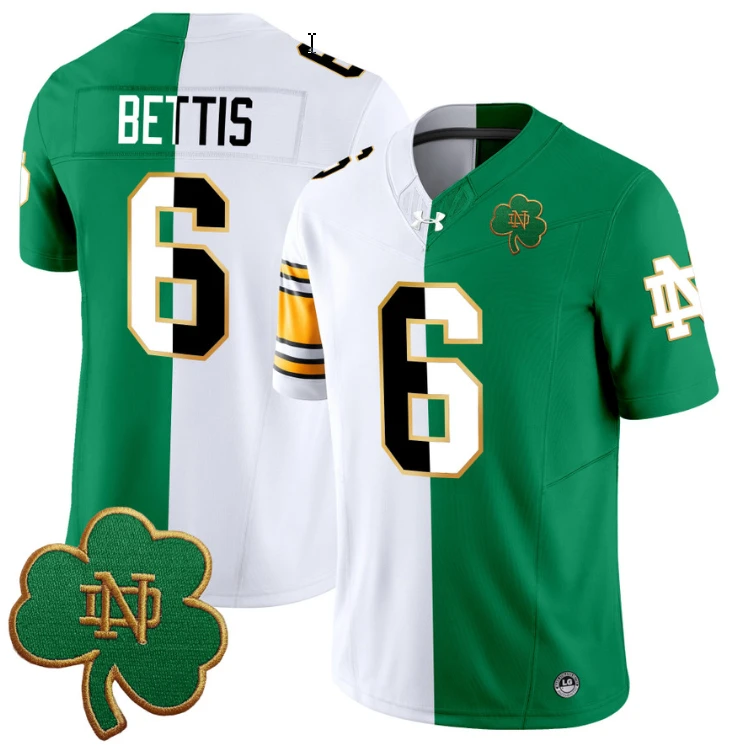 Jerome Bettis Jersey #6 Notre Dame Fighting Irish Split Vapor Football Stitched by NCAA Football Jersey