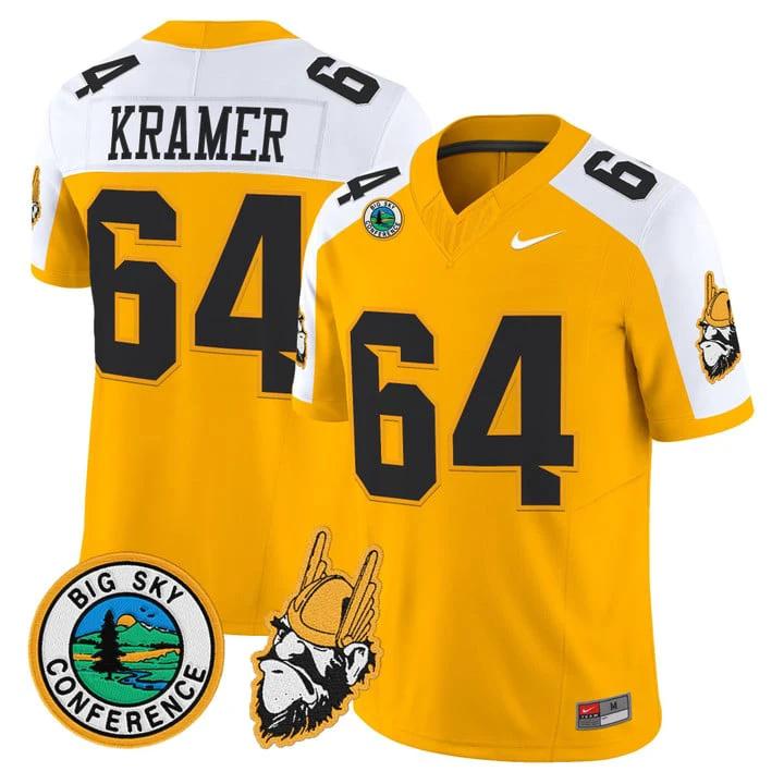 Jerry Kramer Jersey #64 Idaho Vandals 1975 Throwback Limited Stitched Gold Alter by My Store NCAA Football Jerseys