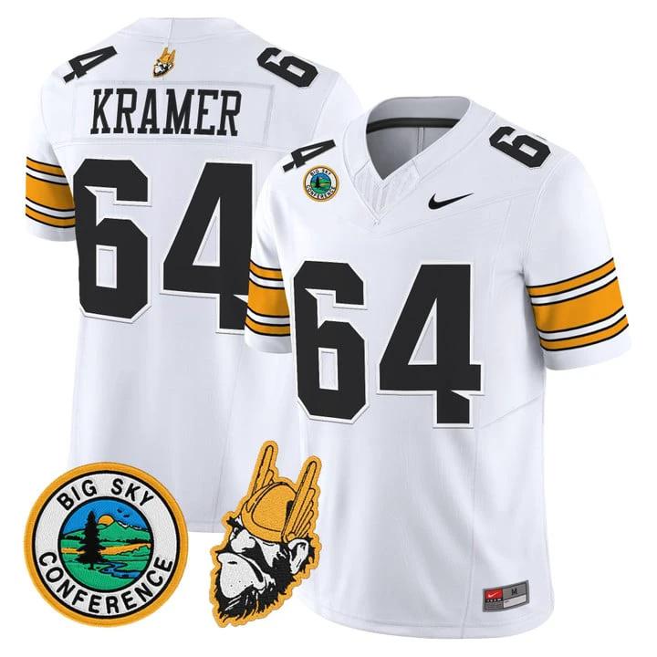 Jerry Kramer Jersey #64 Idaho Vandals 1975 Throwback Limited Stitched White by My Store NCAA Football Jerseys