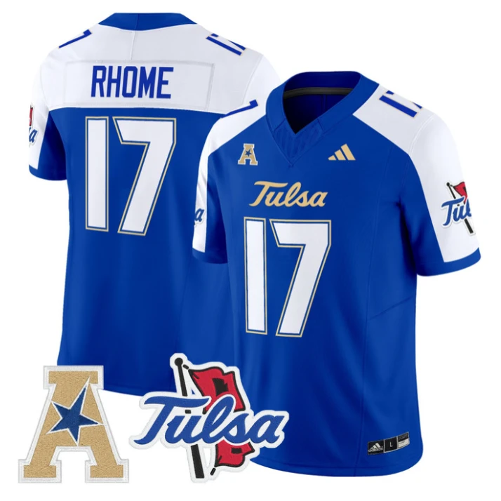 Jerry Rhome Jersey #17 Tulsa Golden Hurricane 2025 Vapor Stitched Royal Alter by My Store NCAA Football Jerseys