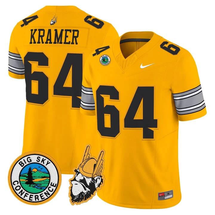 Jerry Kramer Jersey #64 Idaho Vandals 1975 Throwback Limited Stitched by My Store NCAA Football Jerseys