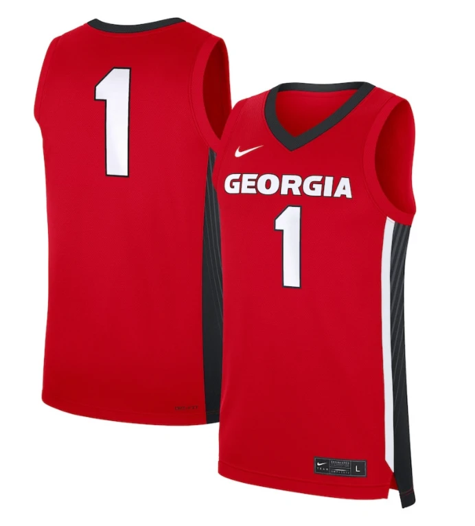 Jersey #1 Georgia Bulldogs NIL Basketball Red by My store basketball