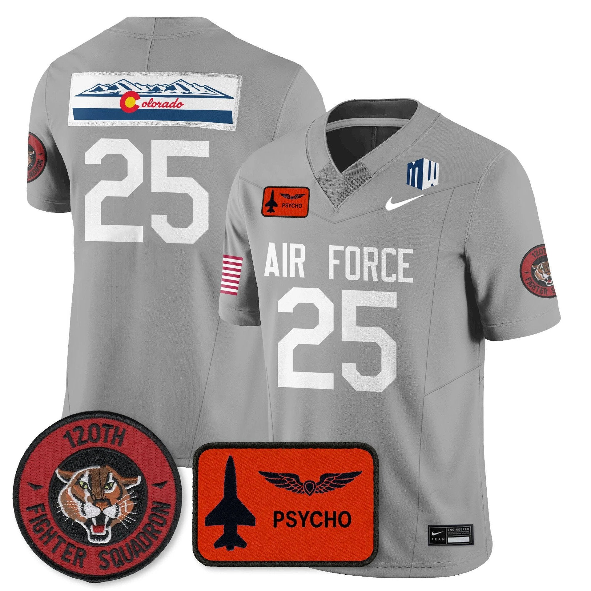 Jersey #25 Air Force Football 2025 Honor F-16 All Stitched by My Store NCAA Football Jerseys