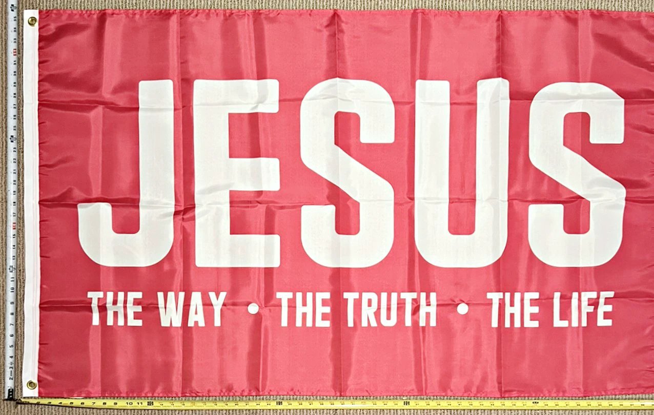 Jesus Flag 3p Lord Love Religion Christian God USA Poster Sign 3x5ft by flagsjustdoit