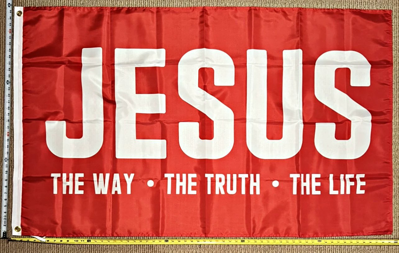 Jesus Flag 3r Lord Love Religion Christian God USA Poster Sign 3x5 by flagsjustdoit
