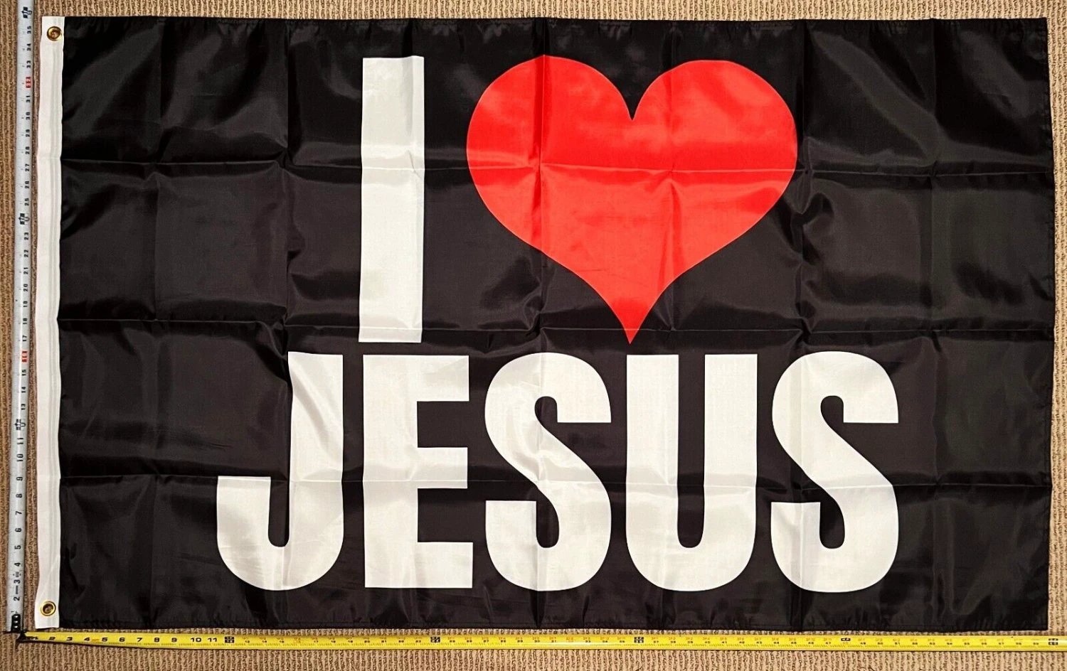 Jesus Flag BH Lord Love Religion Christian God USA Poster Sign 3x5ft by flagsjustdoit