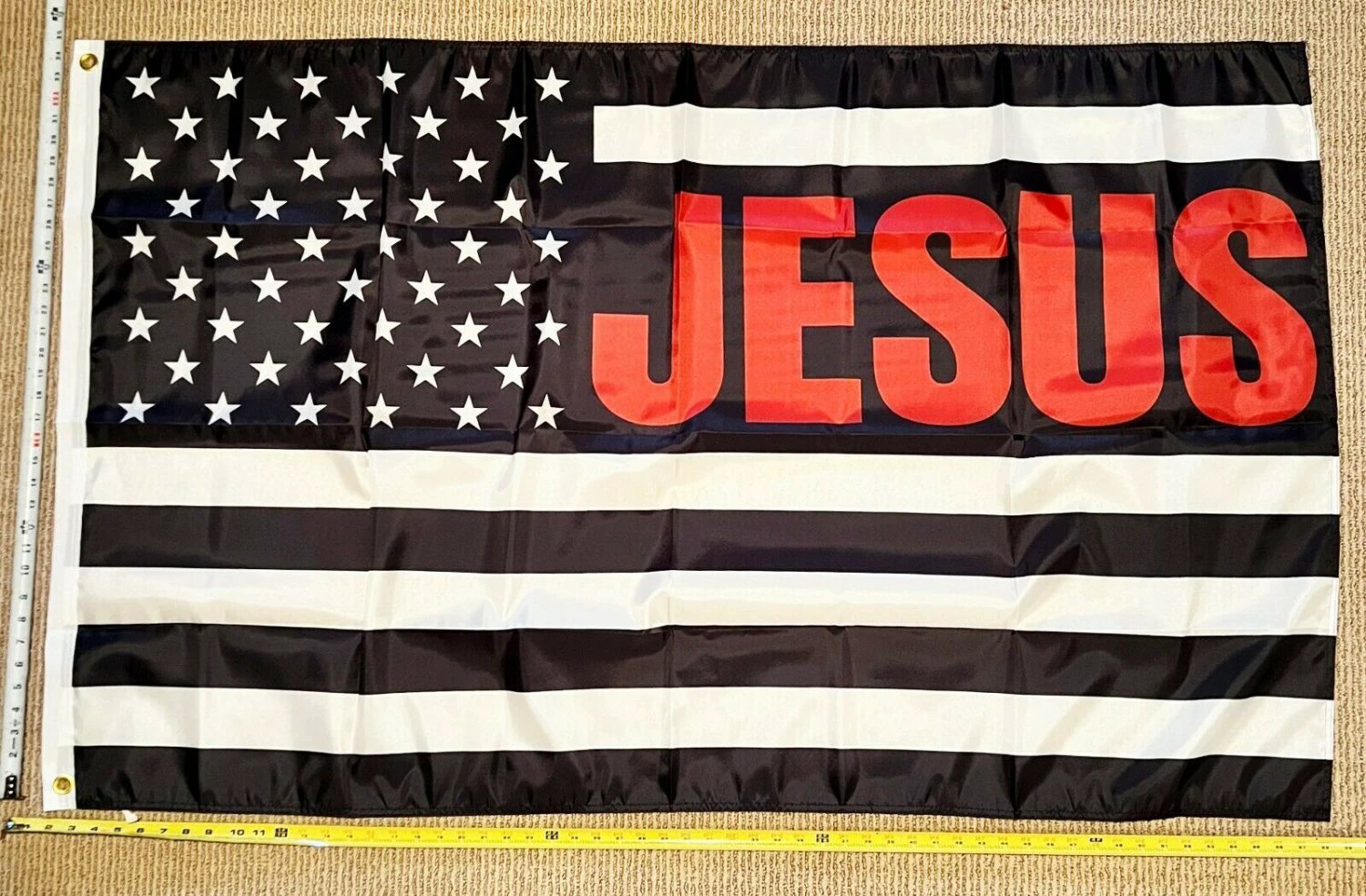 Jesus Flag Jesus RF Faith In God We Trust White Hope Sign USA 3x5' by flagsjustdoit