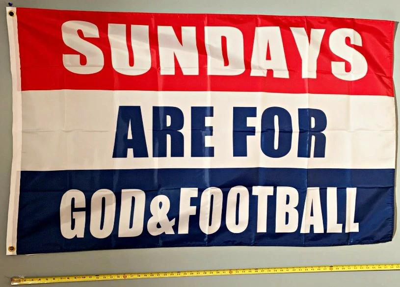 Jesus Flag Sundays Are For God & Football 3x5FT Banner by flagsjustdoit