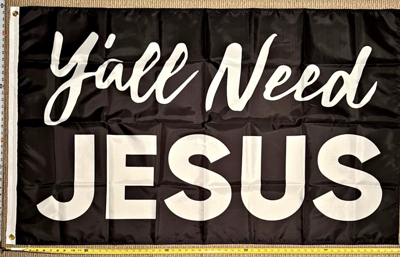 Jesus Flag Y Lord Love Religion Christian God USA Poster Sign 3x5' by flagsjustdoit