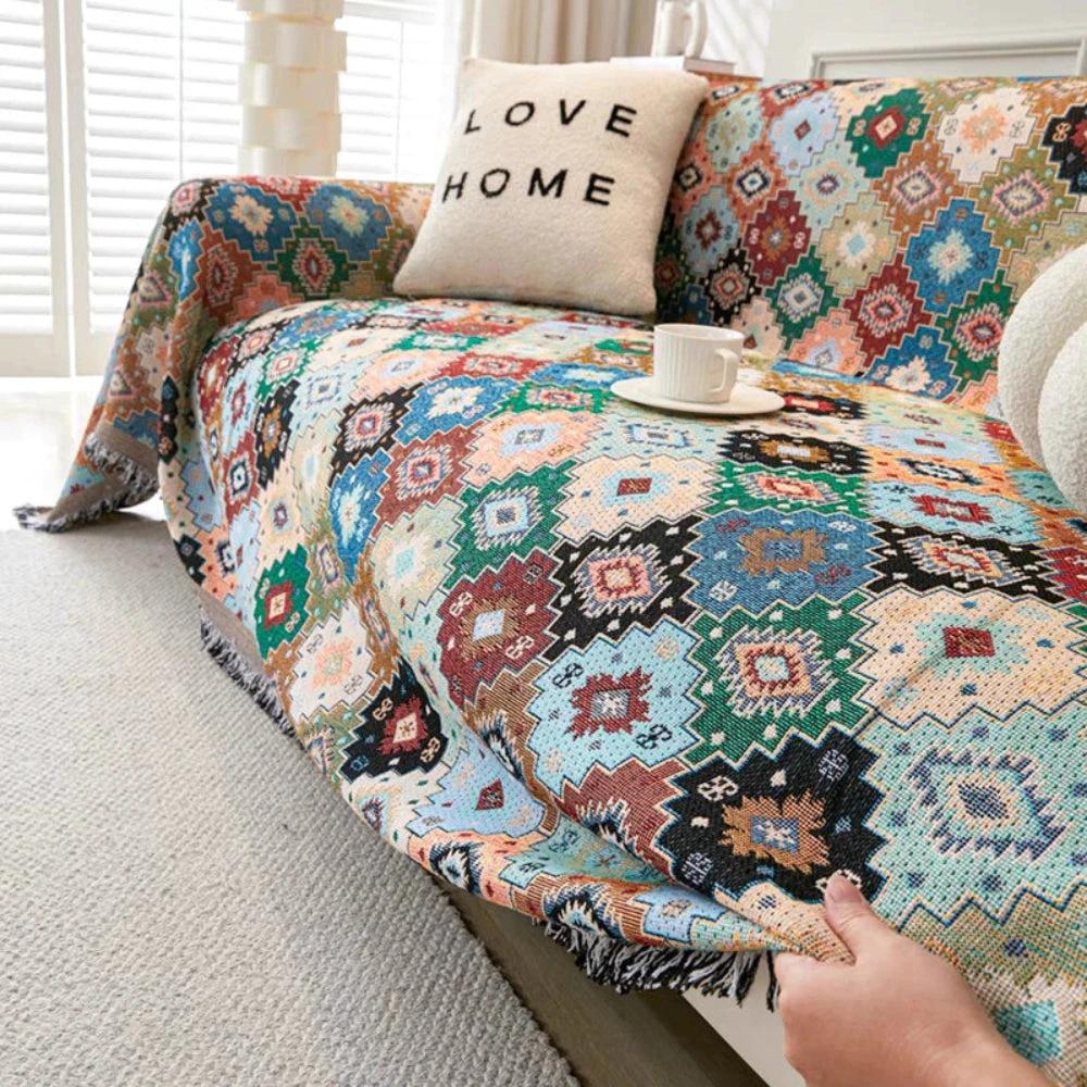Jewel Vintage Mosaic Sofa Cover by Casa & Beyond