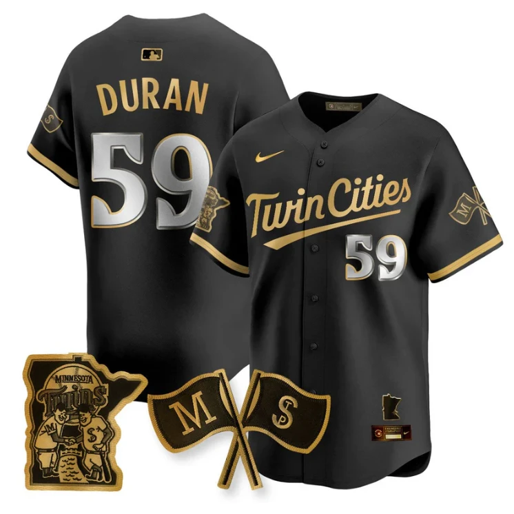 Jhoan Duran Jersey #59 Minnesota Twins Alternate Limited Stitched Black Gold by My Store