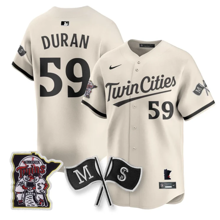 Jhoan Duran Jersey #59 Minnesota Twins Alternate Limited Stitched Cream by My Store
