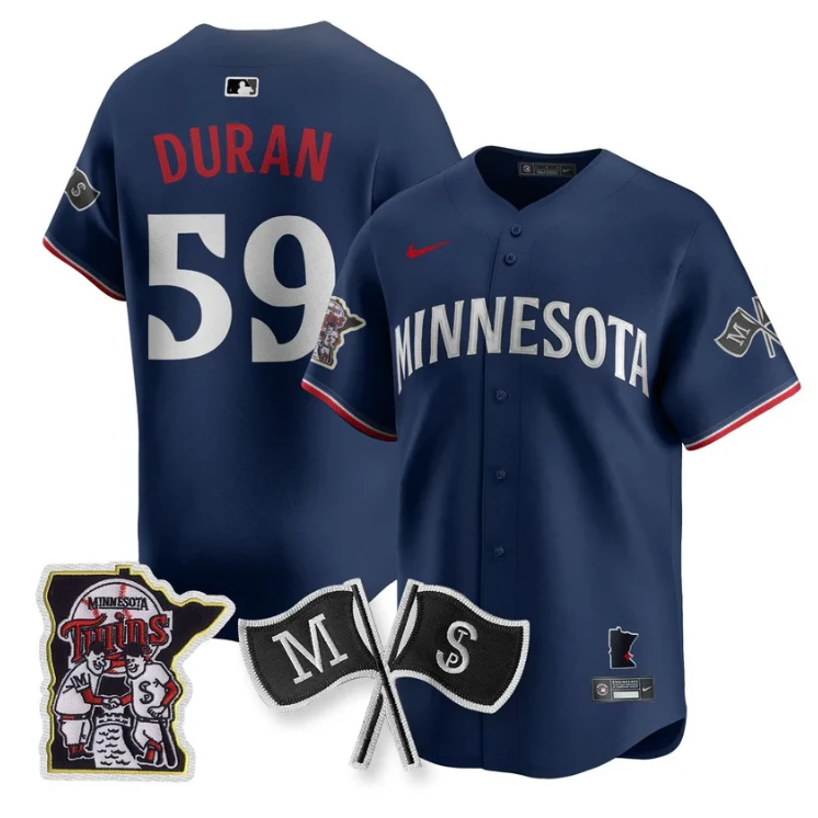 Jhoan Duran Jersey #59 Minnesota Twins Alternate Limited Stitched Navy by My Store
