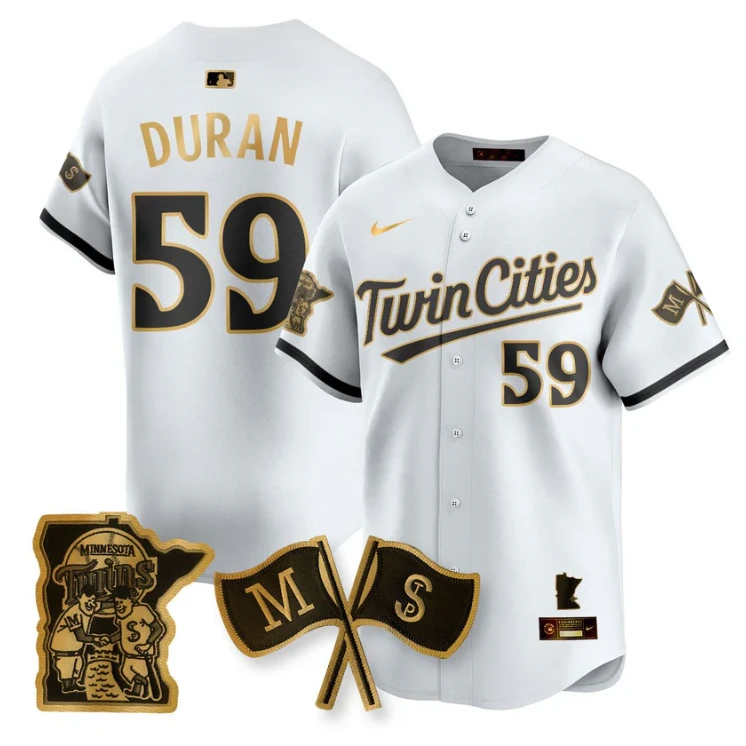 Jhoan Duran Jersey #59 Minnesota Twins Alternate Limited Stitched White Gold by My Store