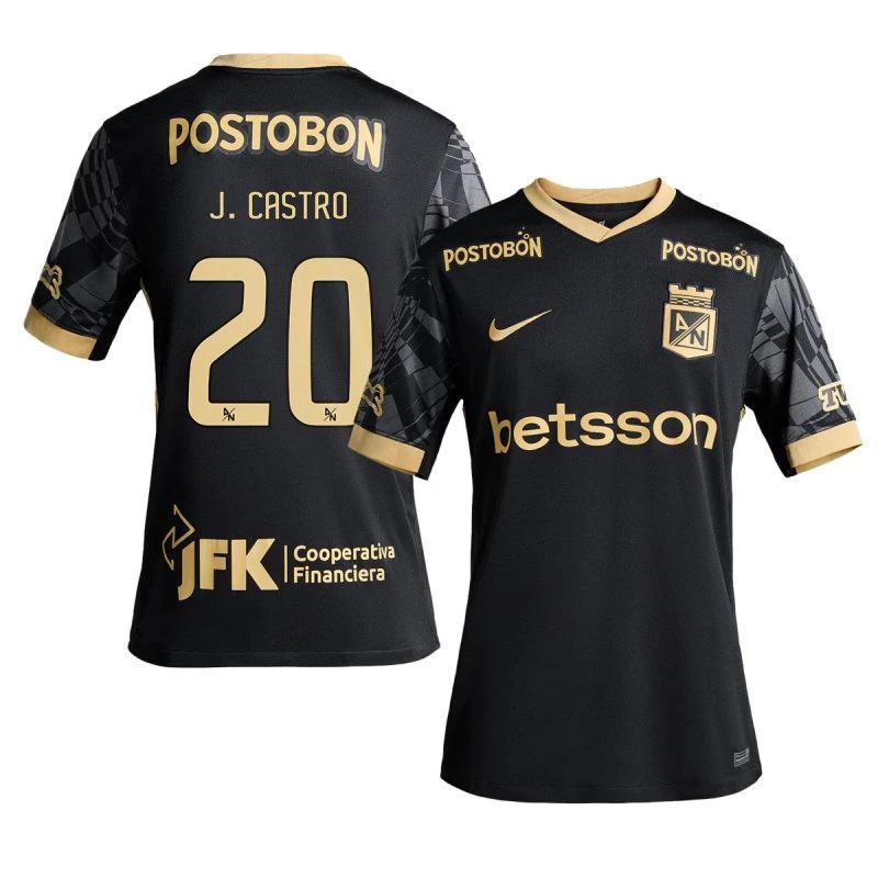 Joan Castro 20 Atlético Nacional 2025-26 Away Men Jersey – Black by Soccer Jersey