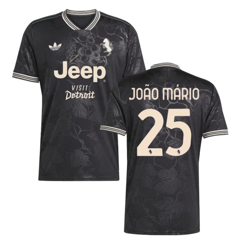 João Mário 25 Juventus 2025-26 Third Match Jersey – Black by Soccer Jersey
