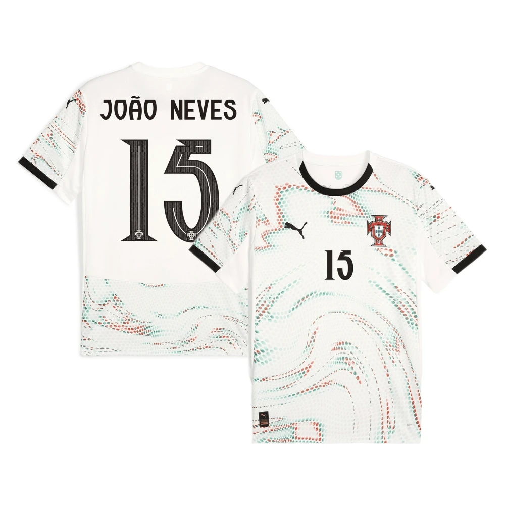 João Neves 15 Portugal National Team 2025-26 Away Men Jersey – White by Soccer Jersey