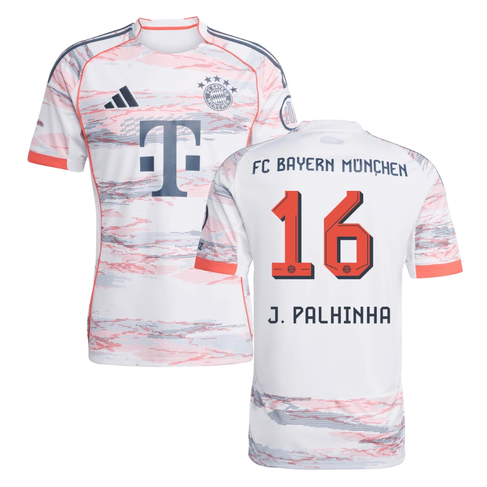 Joao Palhinha #16 Bayern Munich 2025-26 Away Men Jersey – White by Soccer Jersey
