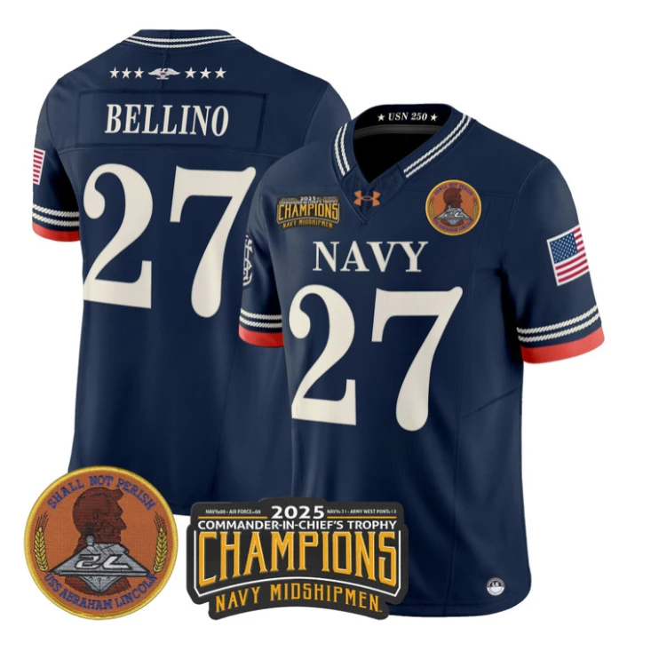 Joe Bellino Jersey #27 Navy Midshipmen 2025 Trophy Champions Stitched Navy by My Store NCAA Football Jerseys