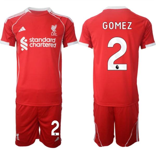 Joe Gomez Jersey #2 Liverpool Red Home 2025 Soccer Suit by Soccer Jersey