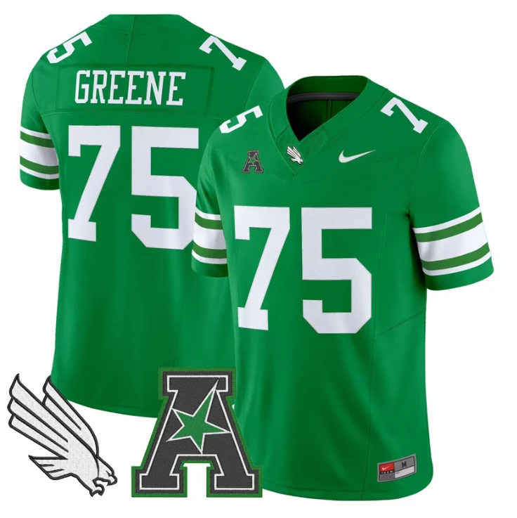 Joe Greene Jersey #75 North Texas Mean Green 2025 Vapor Stitched Green by My Store NCAA Football Jerseys