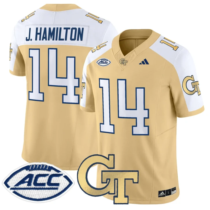Joe Hamilton Jersey #14 Georgia Tech Yellow Jackets 2025 Stitched Gold Alternate by NCAA Football Jersey