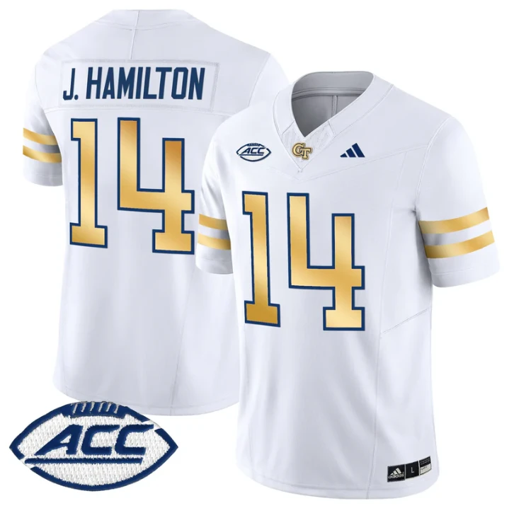 Joe Hamilton Jersey #14 Georgia Tech Yellow Jackets 2025 Stitched White by NCAA Football Jersey