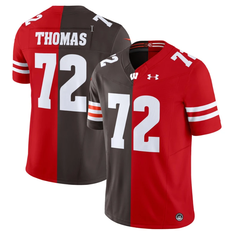 Joe Thomas Jersey #72 Wisconsin Badgers Split Vapor Football Stitched by My Store