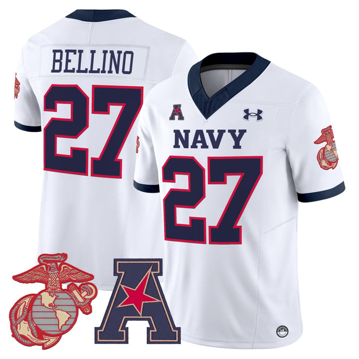 Joe Bellino Jersey #27 Navy Midshipmen Vapor USMC Premier Stitched by My Store NCAA Football Jerseys