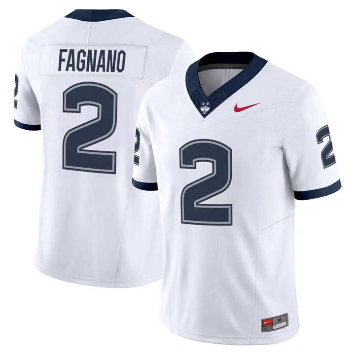Joe Fagnano Jersey #2 UConn Huskies 2025 Vapor Limited Stitched by My Store NCAA Football Jerseys