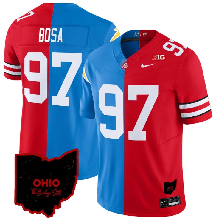 Joey Bosa Jersey #97 Ohio State Buckeyes Split Vapor Football Stitched by NCAA Football Jersey