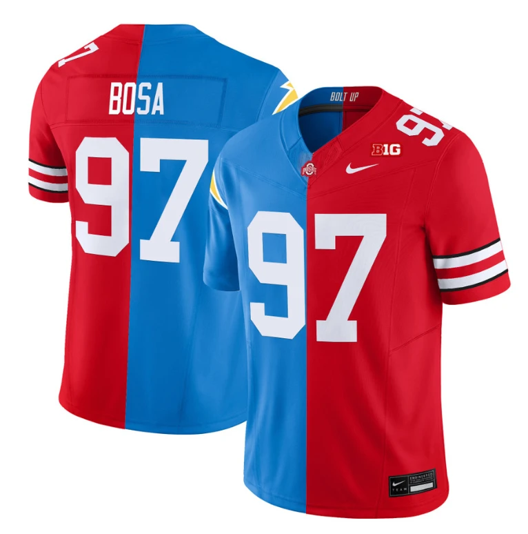 Joey Bosa Jersey #97 Ohio State Buckeyes Split Vapor V2 Football Stitched by NCAA Football Jersey