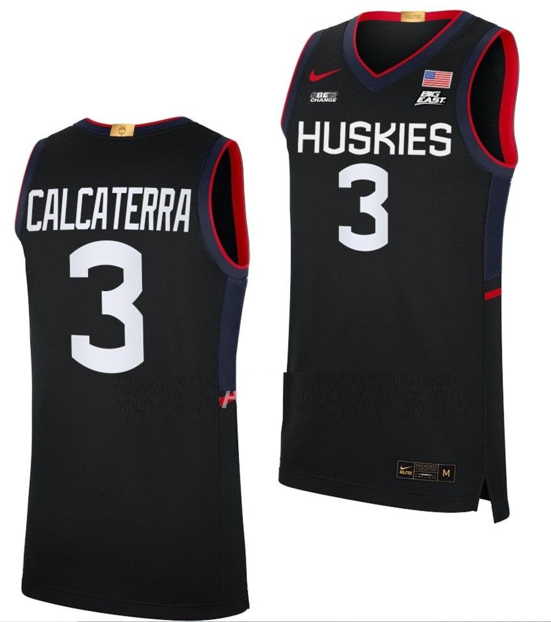 Joey Calcaterra Jersey UConn Huskies College Basketball Limited Black #3 by My store basketball