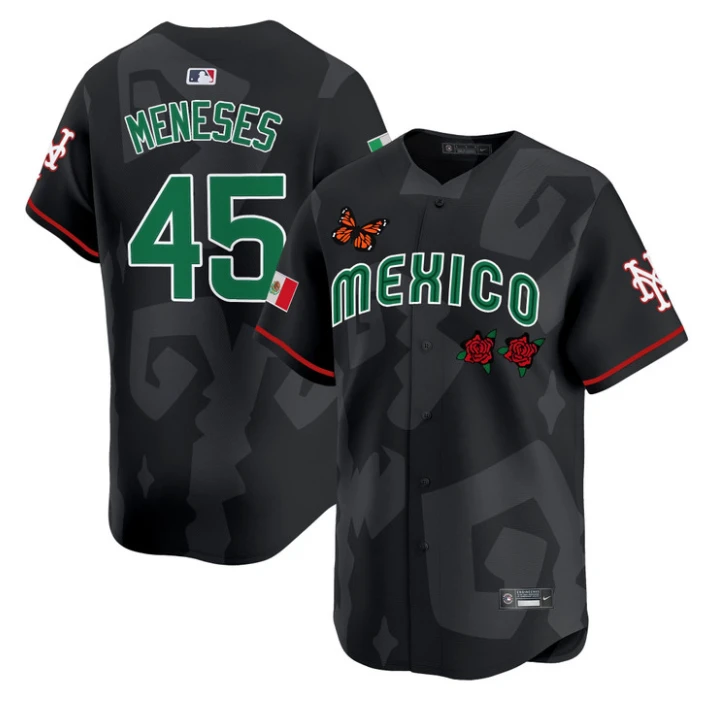 Joey Meneses Jersey #45 Mexican Heritage 2025 Sentrock Vapor Limited Stitched Black by My Store