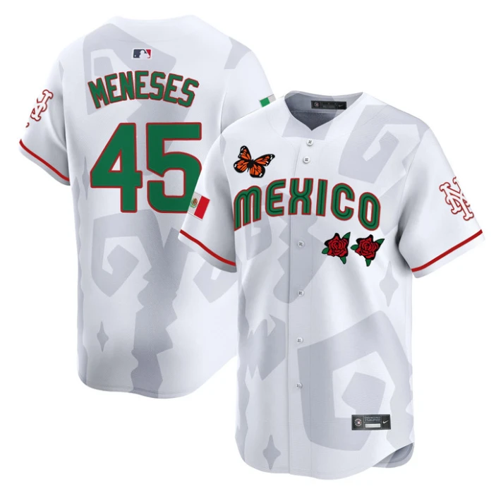 Joey Meneses Jersey #45 Mexican Heritage 2025 Sentrock Vapor Limited Stitched White by My Store