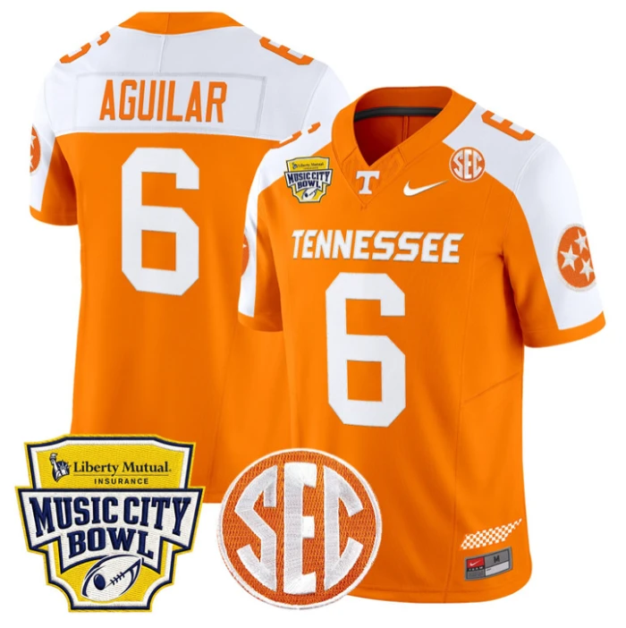 Joey Aguilar Jersey #6 Tennessee Vols 2025 Music City Bowl Stitched by My Store NCAA Football Jerseys