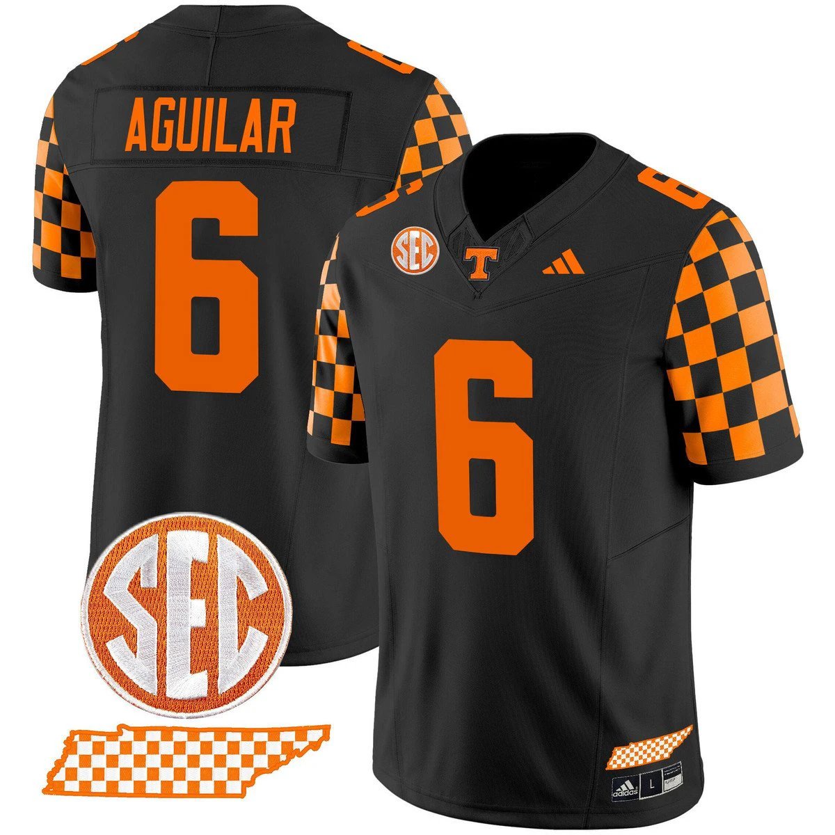 Joey Aguilar Jersey #6 Tennessee Vols Rebrand 2026 Checkerboard by My Store NCAA Football Jerseys