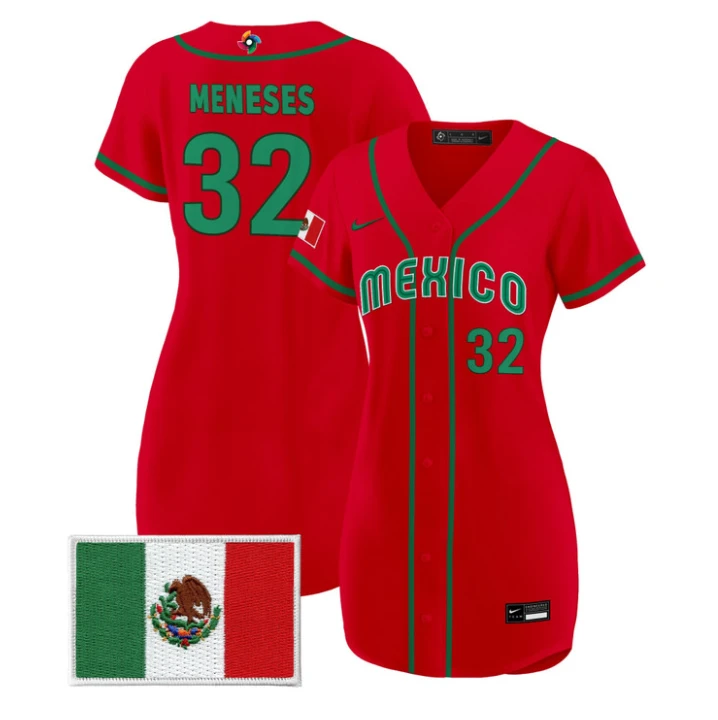 Joey Meneses Jersey #32 Team Mexico 2026 World Baseball Dress Stitched by My Store