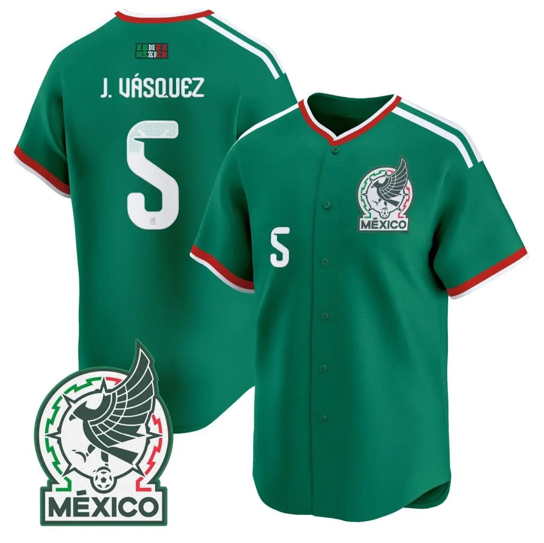 Johan Vásquez Jersey #5 Mexico 2026 National Team Vapor Baseball Stitched by My Store