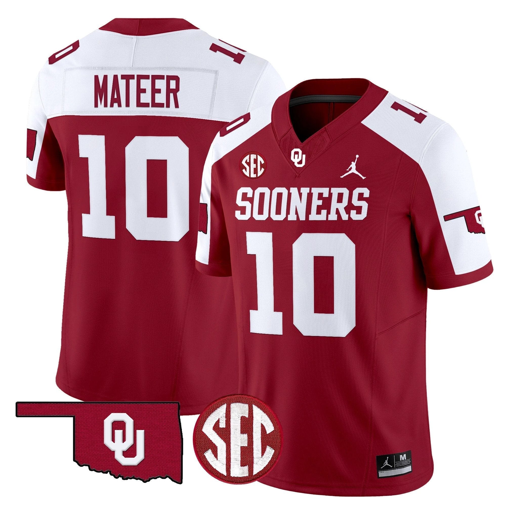John Mateer Jersey #10 Oklahoma Sooners 2025 Vapor Limited Stitched Alternate by My Store NCAA Football Jerseys