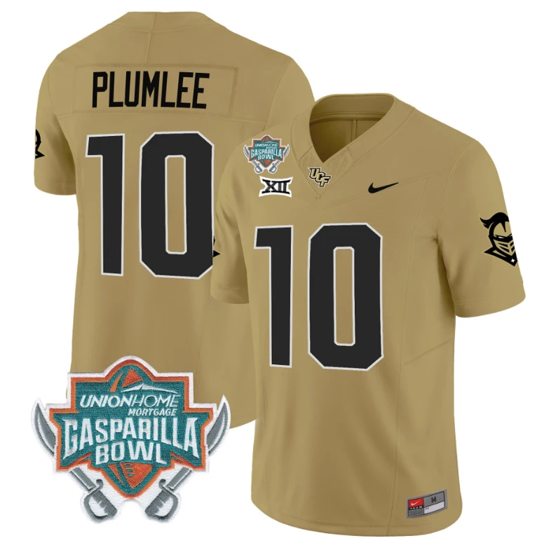 John Rhys Plumlee Jersey #10 UCF Knights Unionhome Patch Vapor Football Stitched Gold by My Store