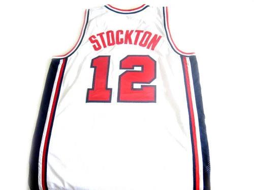 John Stockton Jersey #12 Team USA Basketball White by My store basketball